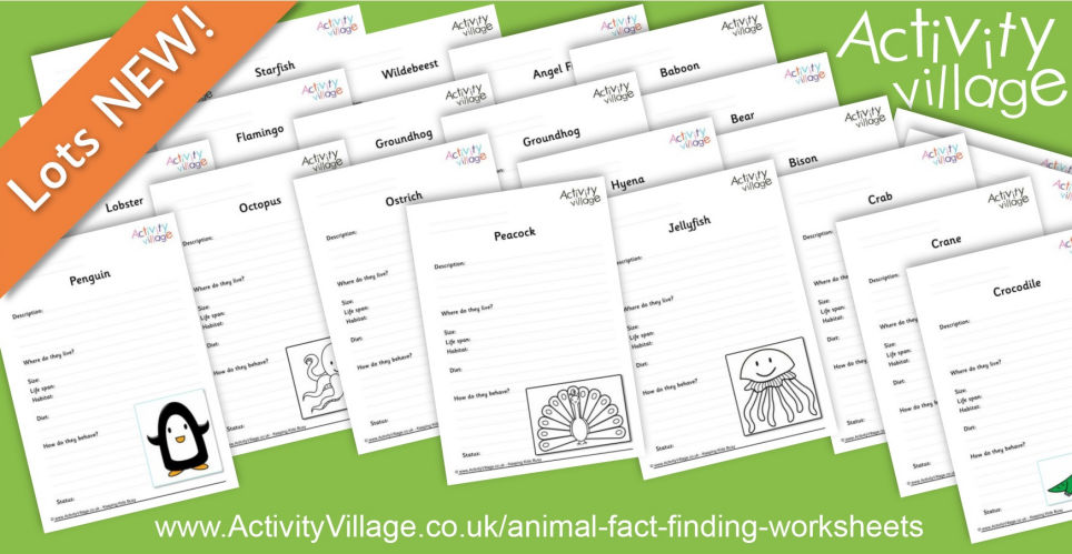 A Big Batch of New Animal Fact Finding Worksheets