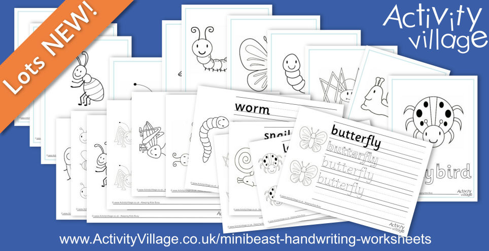 A Big Bundle of New Handwriting Worksheets with Minibeast Theme A Big Bundle of New Handwriting Worksheets with Minibeast Theme