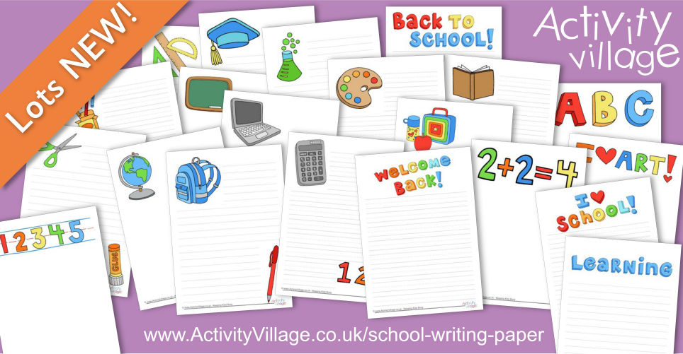 A Big New Collection of School Themed Writing Paper