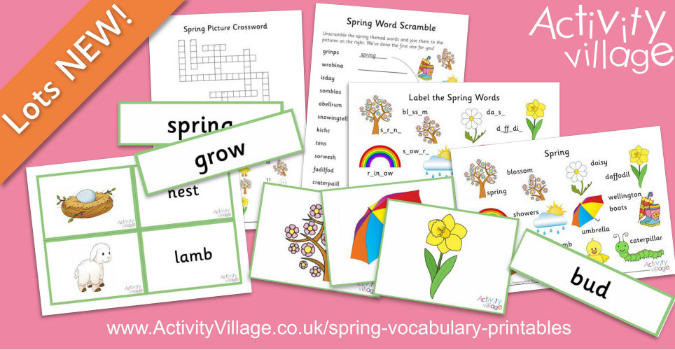 A New Set of our Popular Vocabulary Printables for Spring