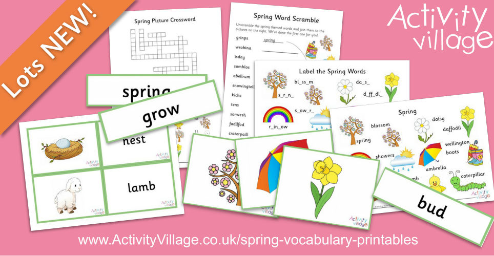 A New Set of our Popular Vocabulary Printables for Spring A New Set of our Popular Vocabulary Printables for Spring