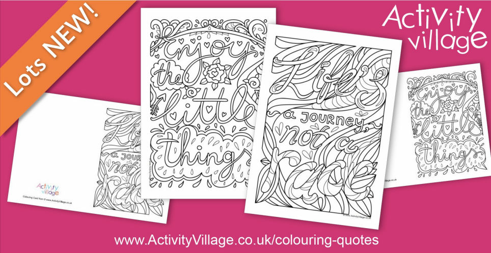 Adding 2 New Colouring Quote Pages and Cards to Our Series
