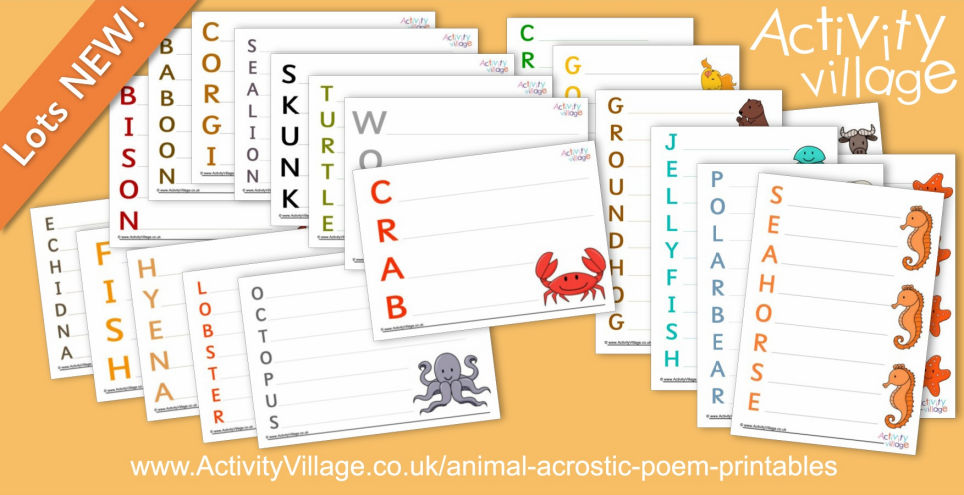 Adding To Our Collection of Animal Acrostic Poem Printables Adding To Our Collection of Animal Acrostic Poem Printables