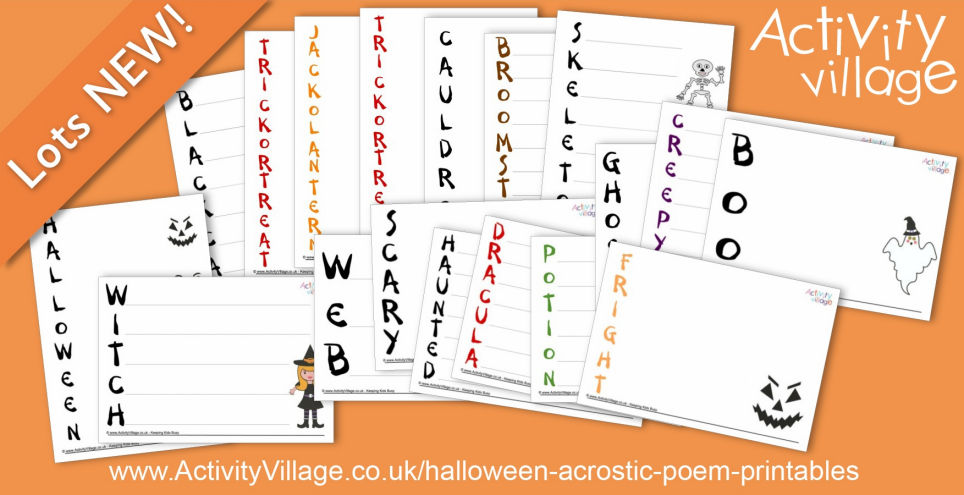 Adding to our Collection of Halloween Acrostic Poem Printables