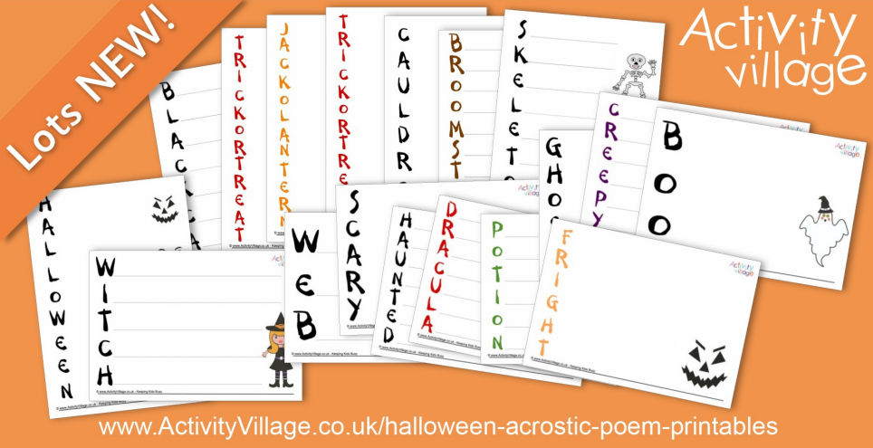 Adding to our Collection of Halloween Acrostic Poem Printables Adding to our Collection of Halloween Acrostic Poem Printables