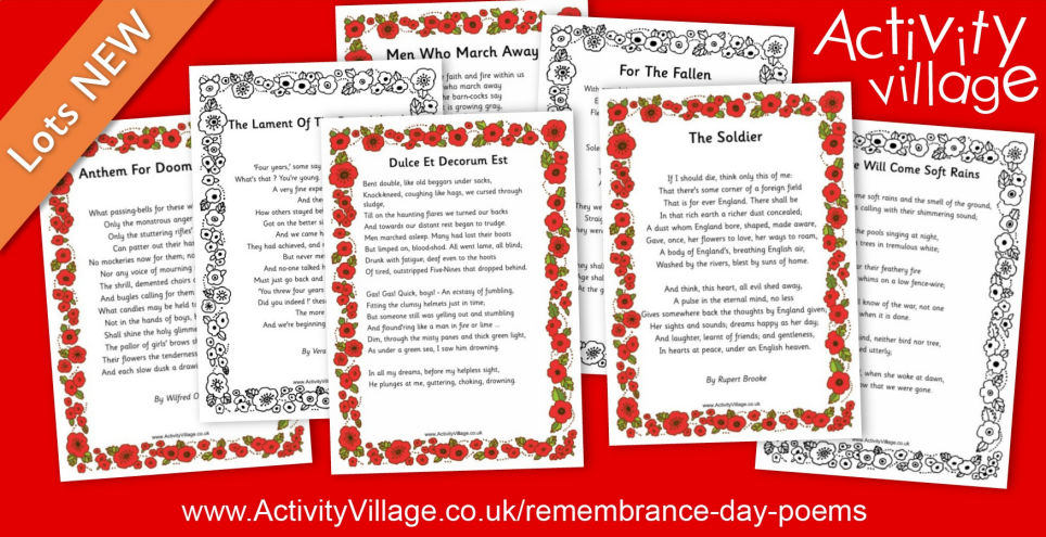 Adding to Our War Poetry Printables for Remembrance Day Adding to Our War Poetry Printables for Remembrance Day