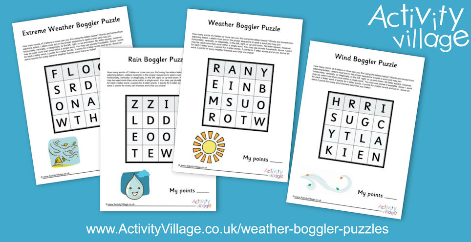 Adding to our Weather Topic with these Weather Boggler Puzzles Adding to our Weather Topic with these Weather Boggler Puzzles