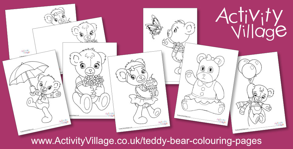 New Teddy Bear Colouring Pages!