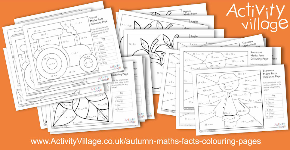 New Autumn Maths Facts Colouring Pages