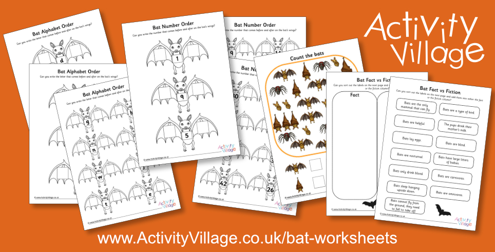 Bat Worksheets for Halloween