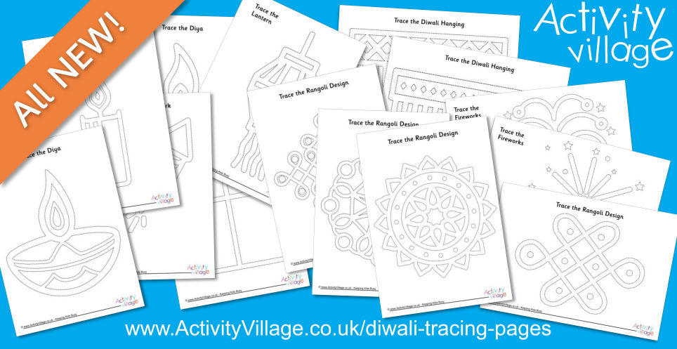 Beautiful New Diwali Tracing Pages for All Ages