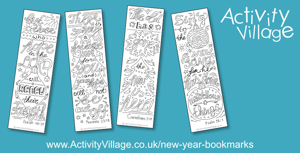 Bible Verse Colouring Bookmarks for the New Year...