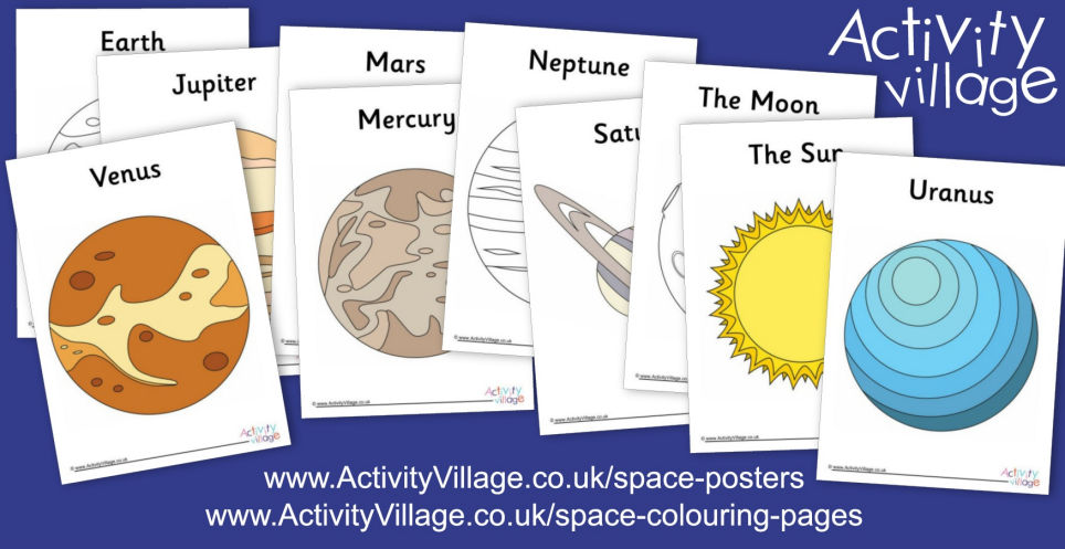 Big and Bold Colouring Pages and Posters of the Planets!