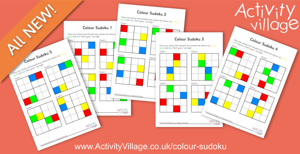 Brand New Colour Sudoku Puzzles - Fun for Younger Kids