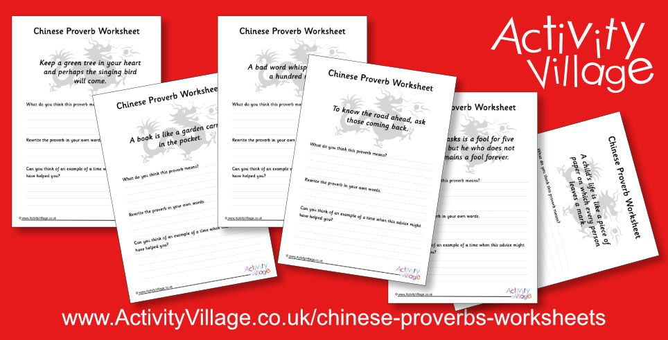 Chinese Proverb Worksheets for Older Kids