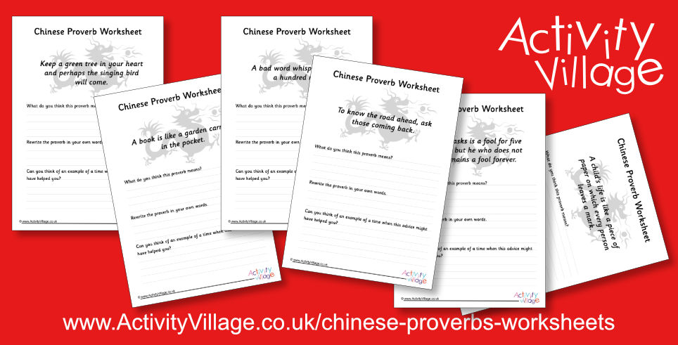 Chinese Proverb Worksheets for Older Kids Chinese Proverb Worksheets for Older Kids