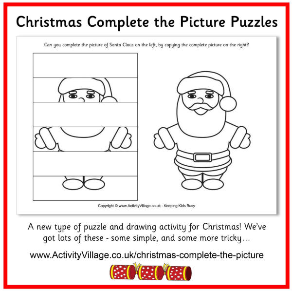 Christmas Complete the Picture Puzzles - New Printables