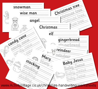 A Huge Stack of Christmas Handwriting Worksheets..