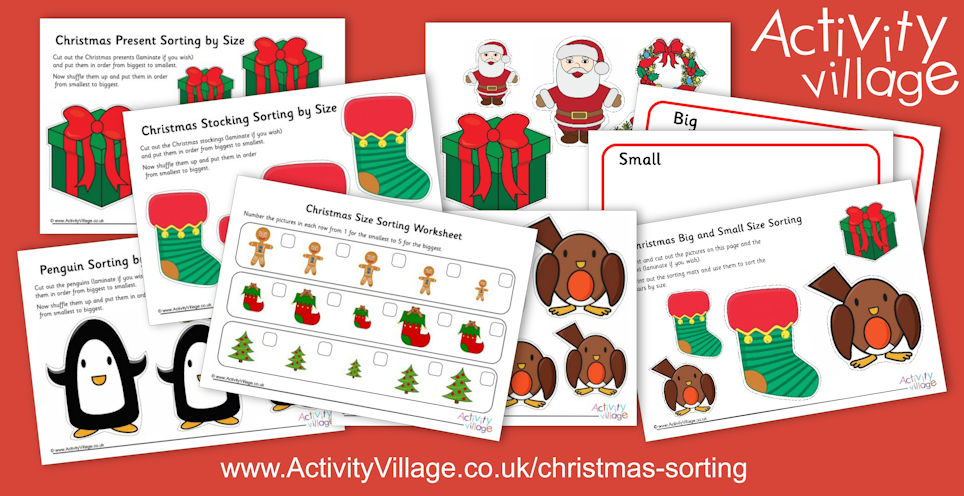 New Christmas Size Sorting Activities