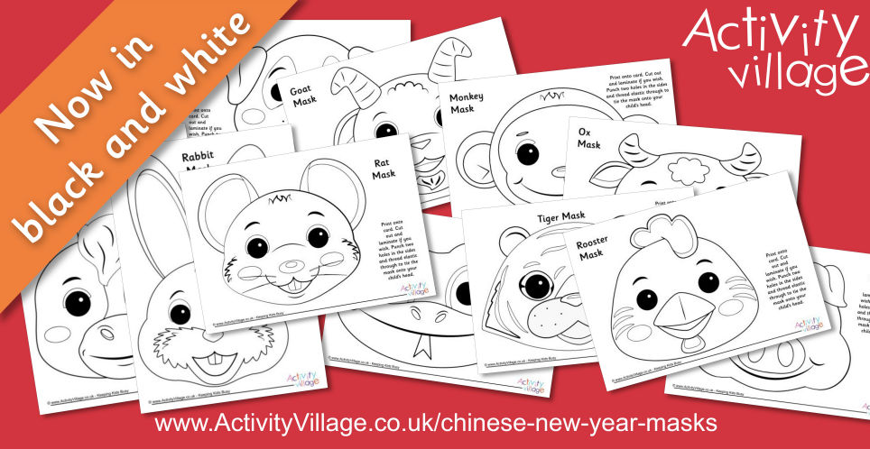 Colour in our Chinese Zodiac Animal Masks