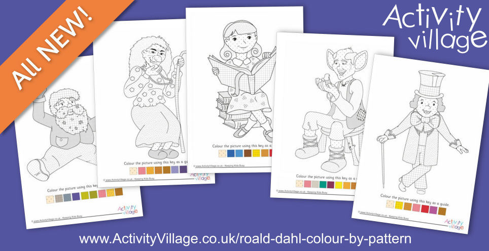 Colour Your Favourite Roald Dahl Characters - By Pattern! Colour Your Favourite Roald Dahl Characters - By Pattern!