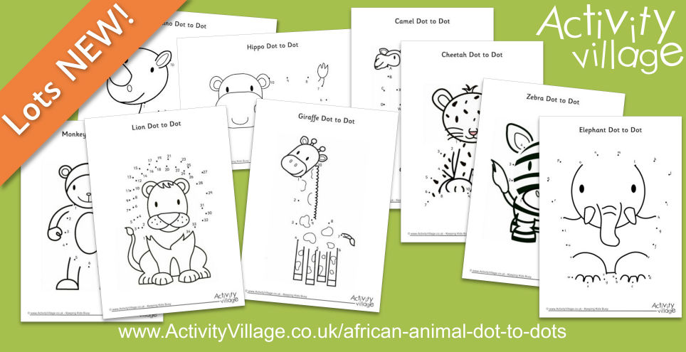 Dot to Dot Fun with African Animals