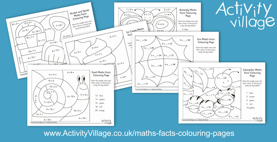 Even More Maths Facts Colouring Pages