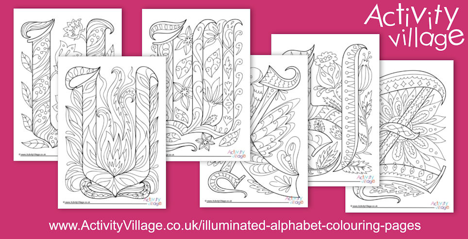 Finishing Off Our Illuminated Alphabet Colouring Pages!