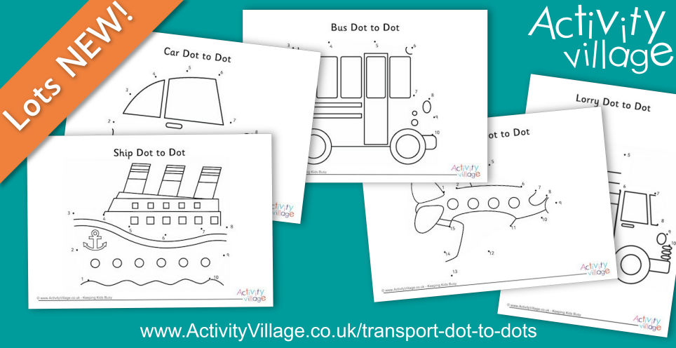 Five Fun New Transport Dot to Dot Pages