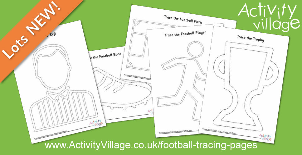 Five New Football Tracing Pages for Pencil Control Five New Football Tracing Pages for Pencil Control