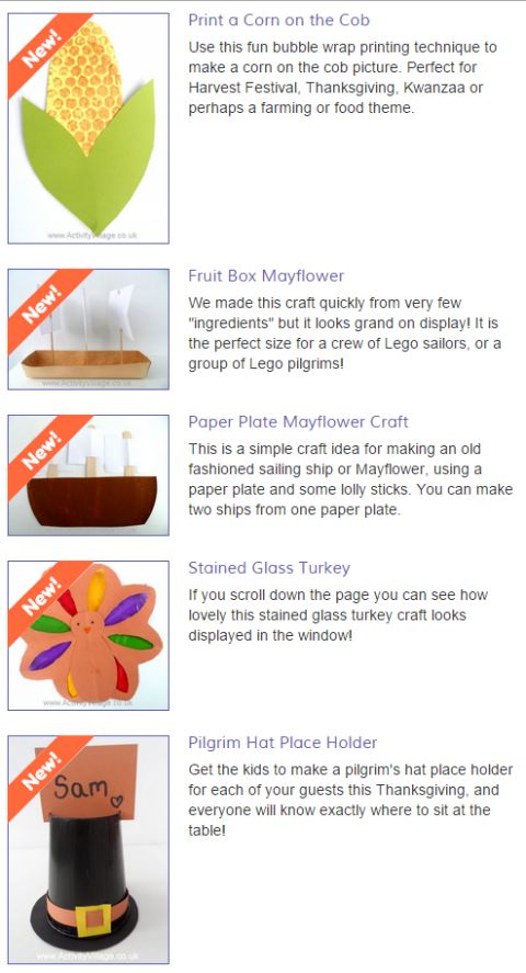 Five New Thanksgiving Crafts