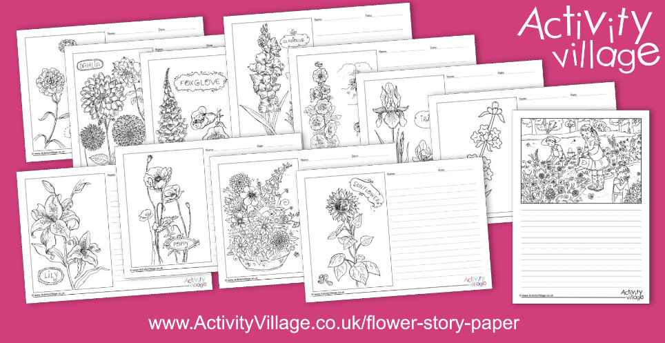 New Flower Story Paper for Nature Studies and Creative Writing