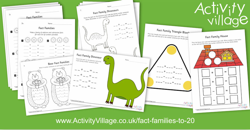 Fun New Activities for Fact Families to 20 Fun New Activities for Fact Families to 20