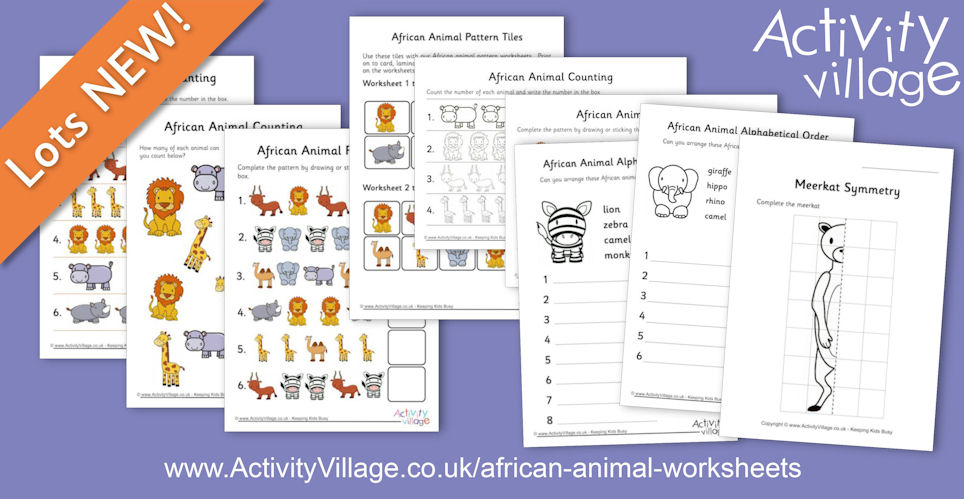Fun New African Animal Worksheets... Fun New African Animal Worksheets...