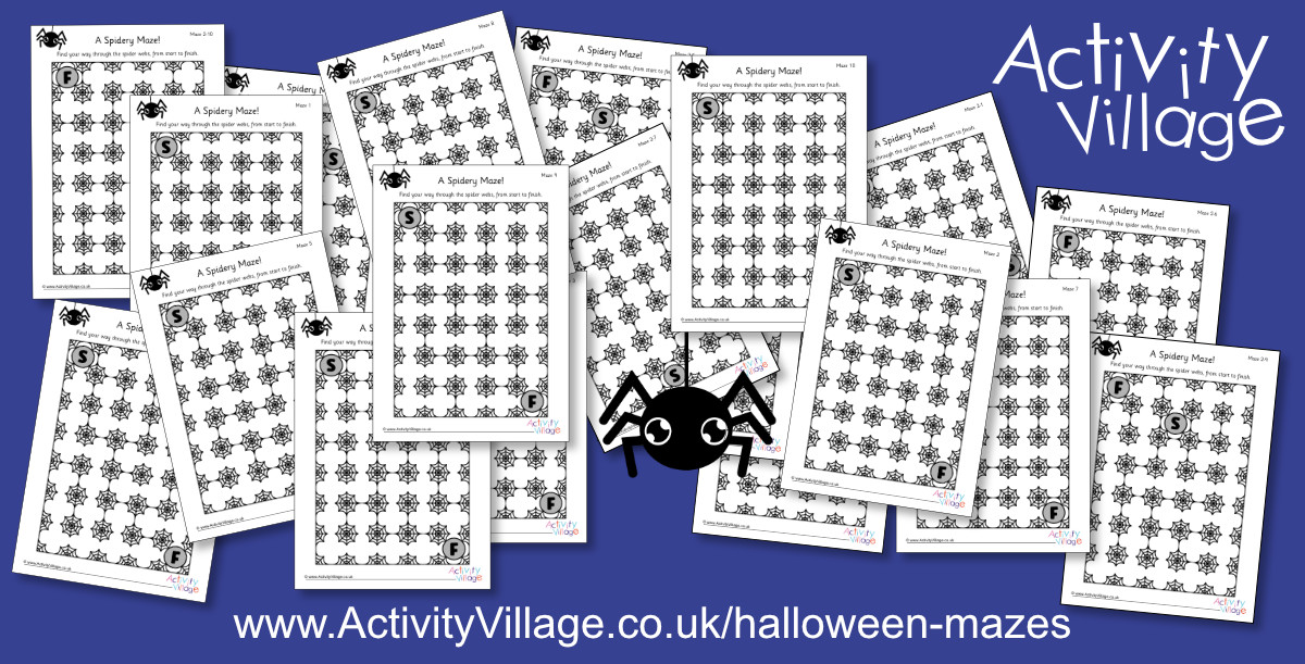 Fun New Spidery Halloween Mazes