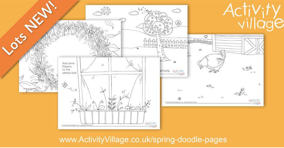 Fun New Spring Doodle Pages for Imaginative Drawing and Colouring