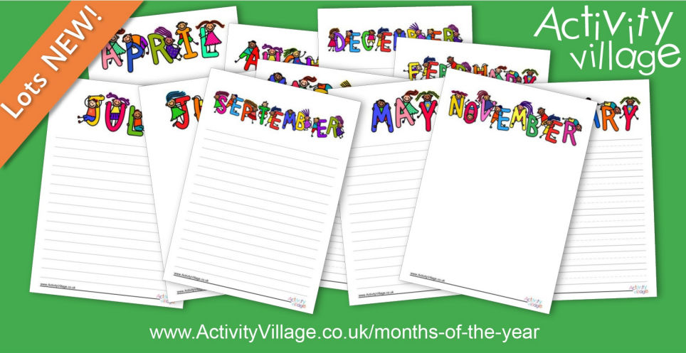 Fun New Writing Paper for Each Month of the Year Fun New Writing Paper for Each Month of the Year