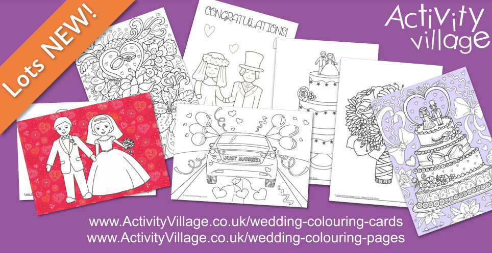 Gorgeous New Colouring Pages and Cards with a Wedding Theme