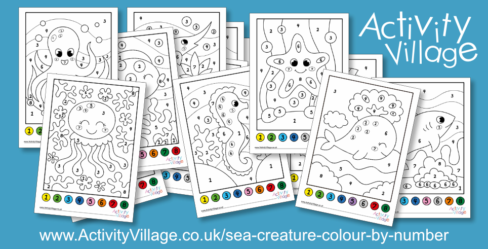 Gorgeous New Sea Creature Colour by Number Pages