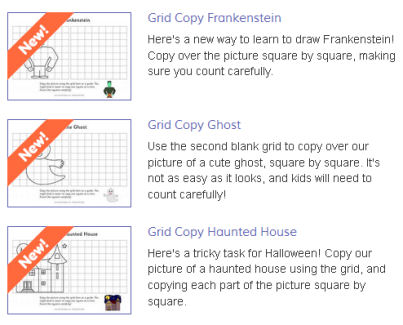 New Halloween Grid Copy Puzzles