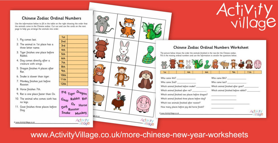 Have Fun With Ordinal Numbers And The Chinese Zodiac Animals