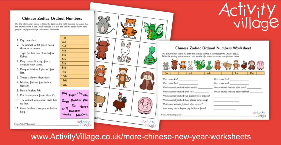 Have Fun With Ordinal Numbers And The Chinese Zodiac Animals Have Fun With Ordinal Numbers And The Chinese Zodiac Animals