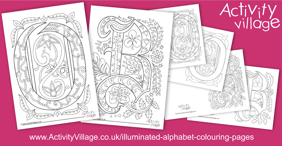 Two New Illuminated Letter Colouring Pages ... Two New Illuminated Letter Colouring Pages ...