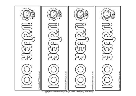 100 years colouring bookmarks