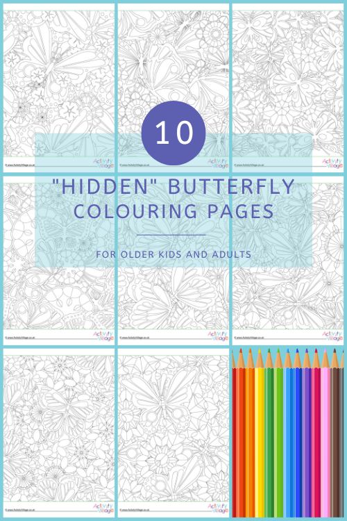 10 Hidden Butterfly Colouring Pages 10 Hidden Butterfly Colouring Pages