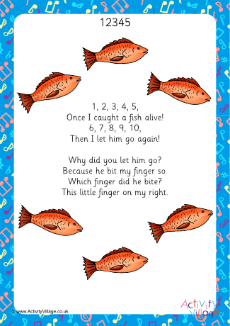 12345 Song Printable