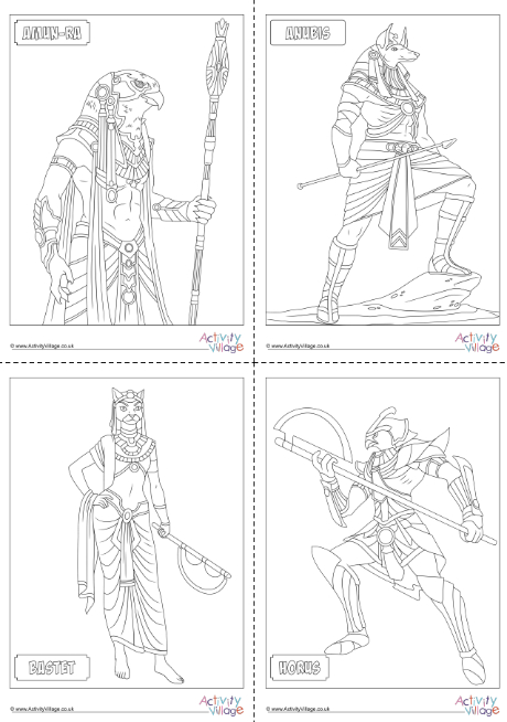 15 Ancient Egyptian Gods Colouring Pages - Simple Version 15 Ancient Egyptian Gods Colouring Pages - Simple Version