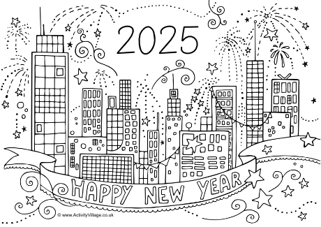 2025 City Colouring Page