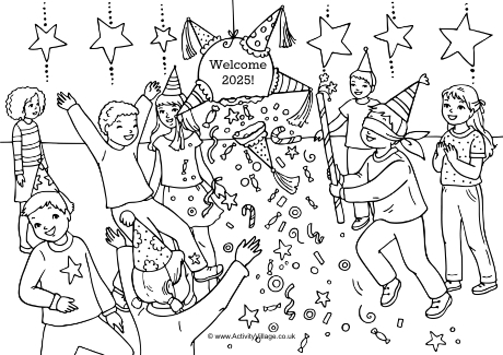 2025 Pinata Colouring Page