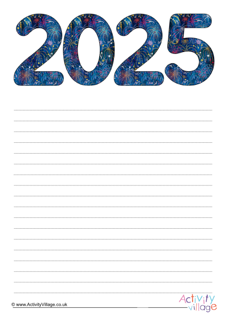 2025 Writing Paper - Fireworks